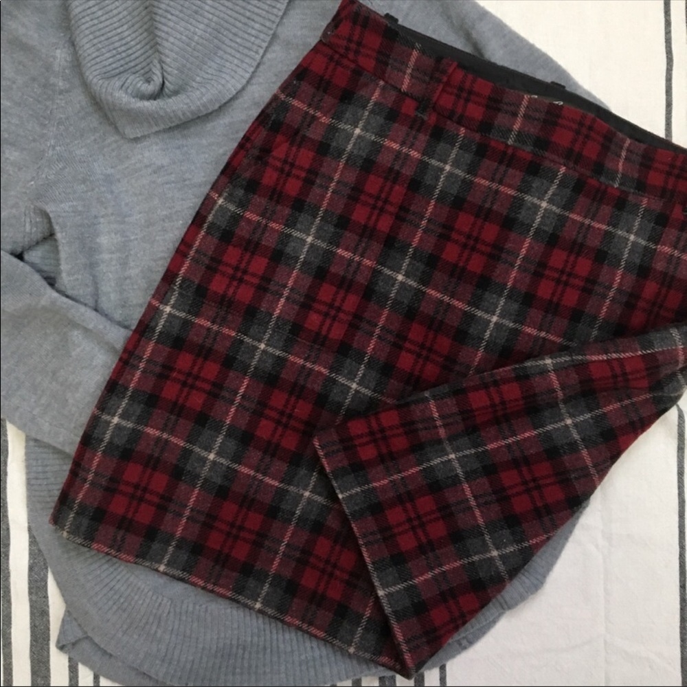 Eddie Bauer plaid wool skirt